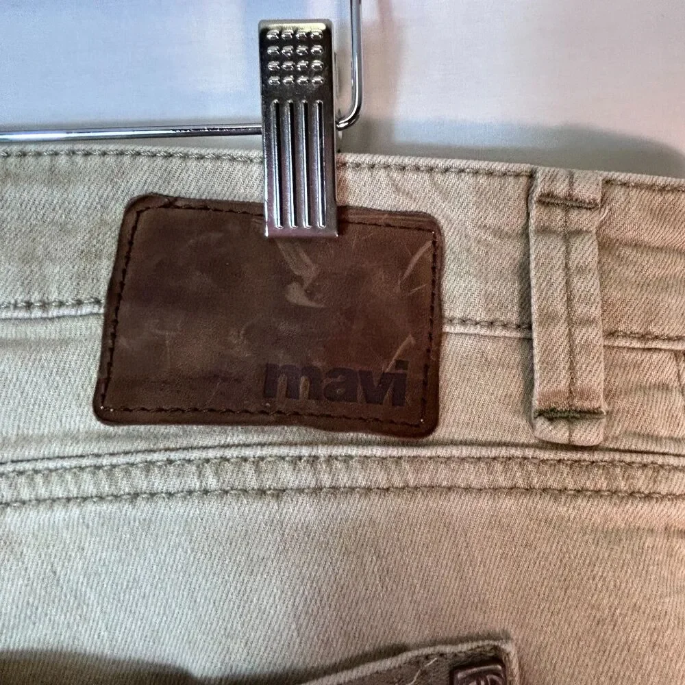 Mavi Men's Zach Tan Denim Low-Rise Faded Easy Straight Leg Jeans Size 40X32